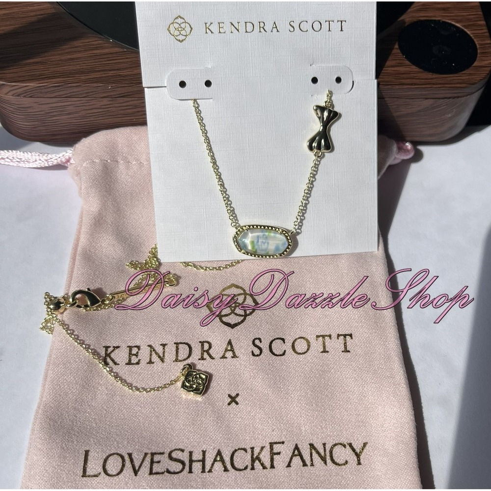 🩵Kendra Scott X Love Shack Fancy Elisa Blue Blooming Heirloom Necklace New 🎀